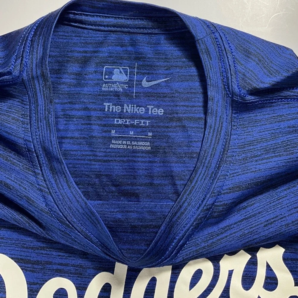 Nike Los Angeles Dodgers MLB Authentic Collection Dri-FIT Shirt Mens Medium Blue